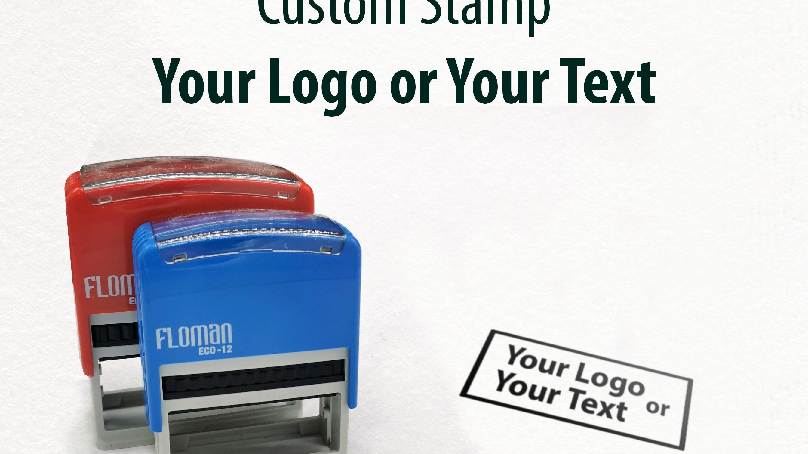 Custom self-inking logo stamp made in Coventry, UK