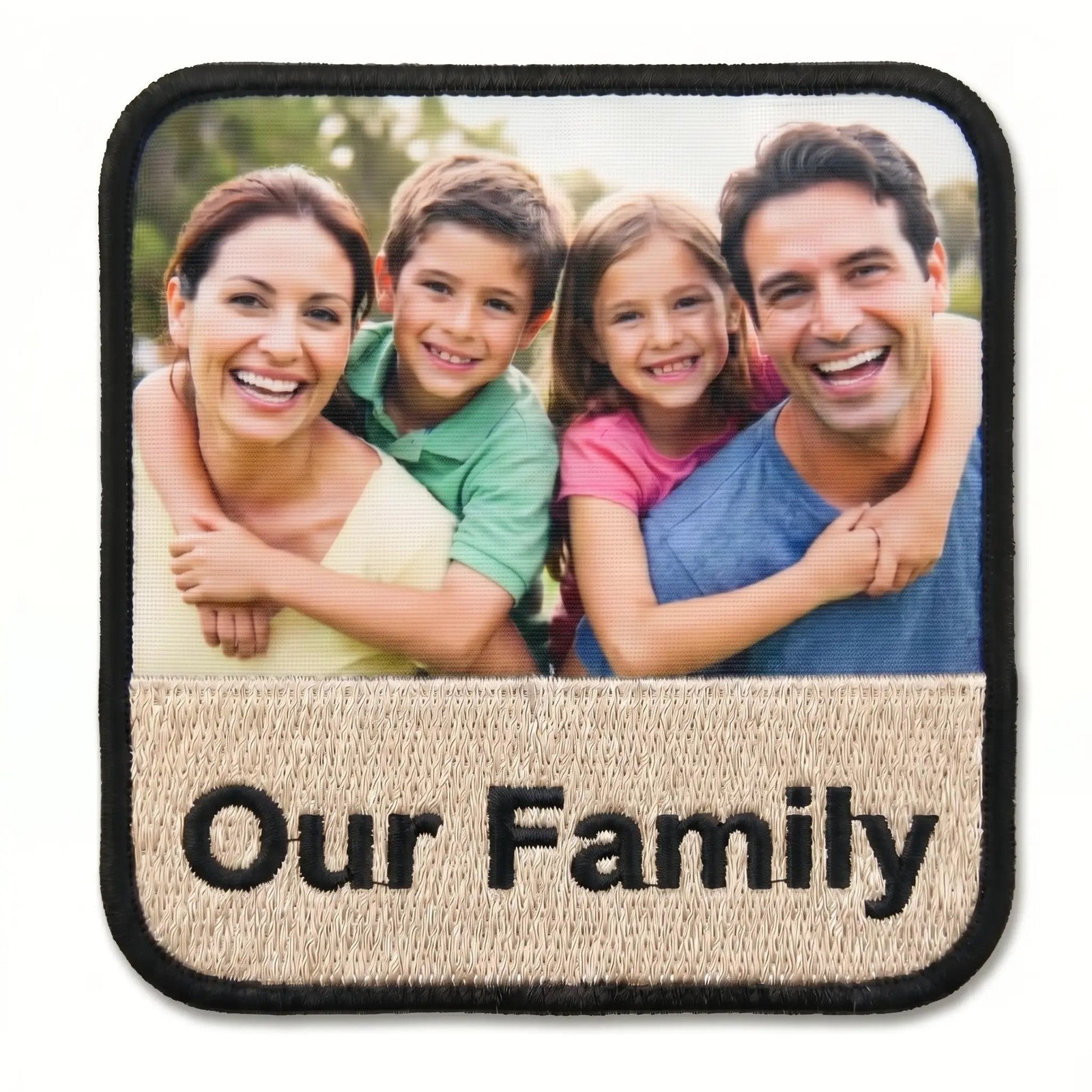 Personalised family photo patch example - Our Family