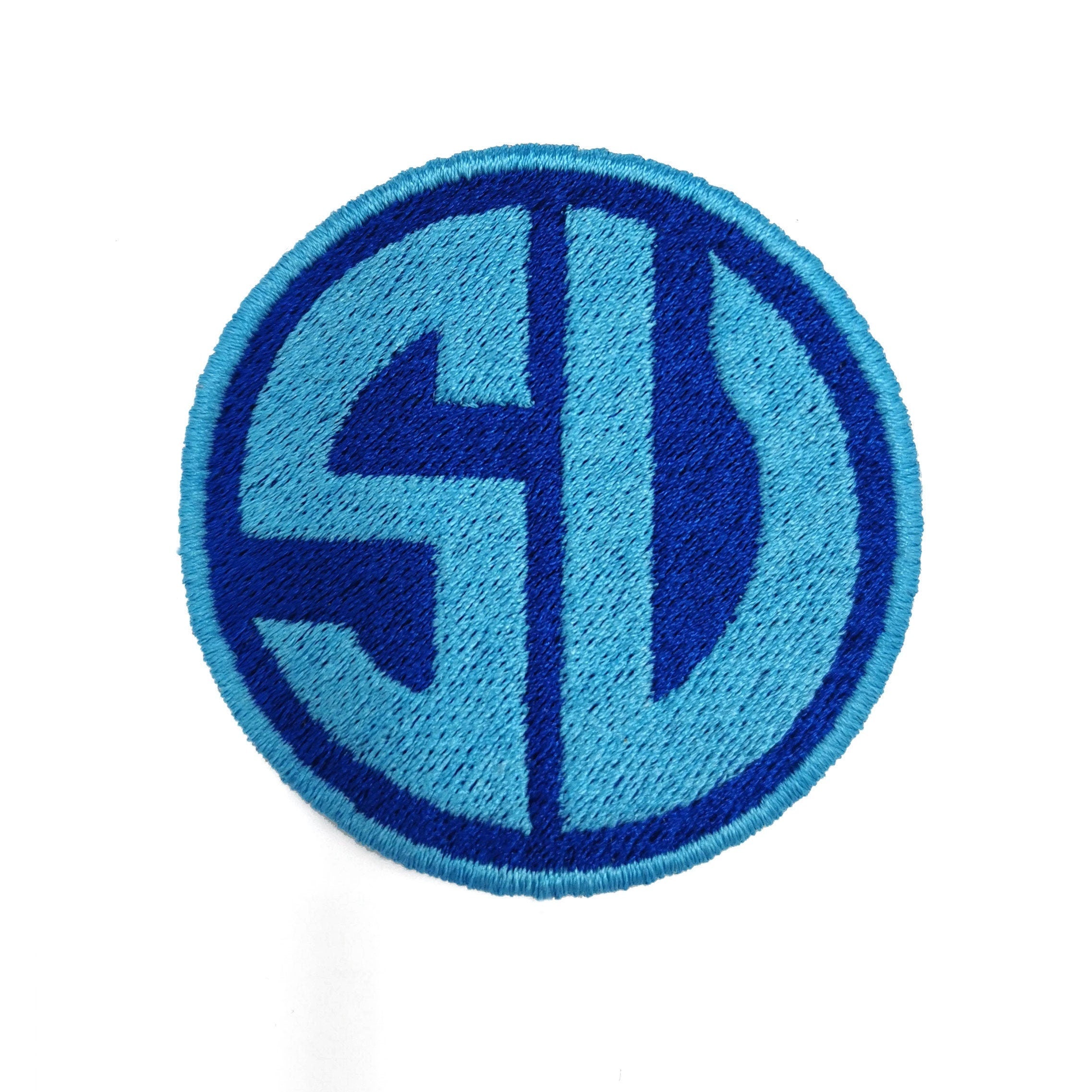Embroidered Circle Monogram 2 letters patch