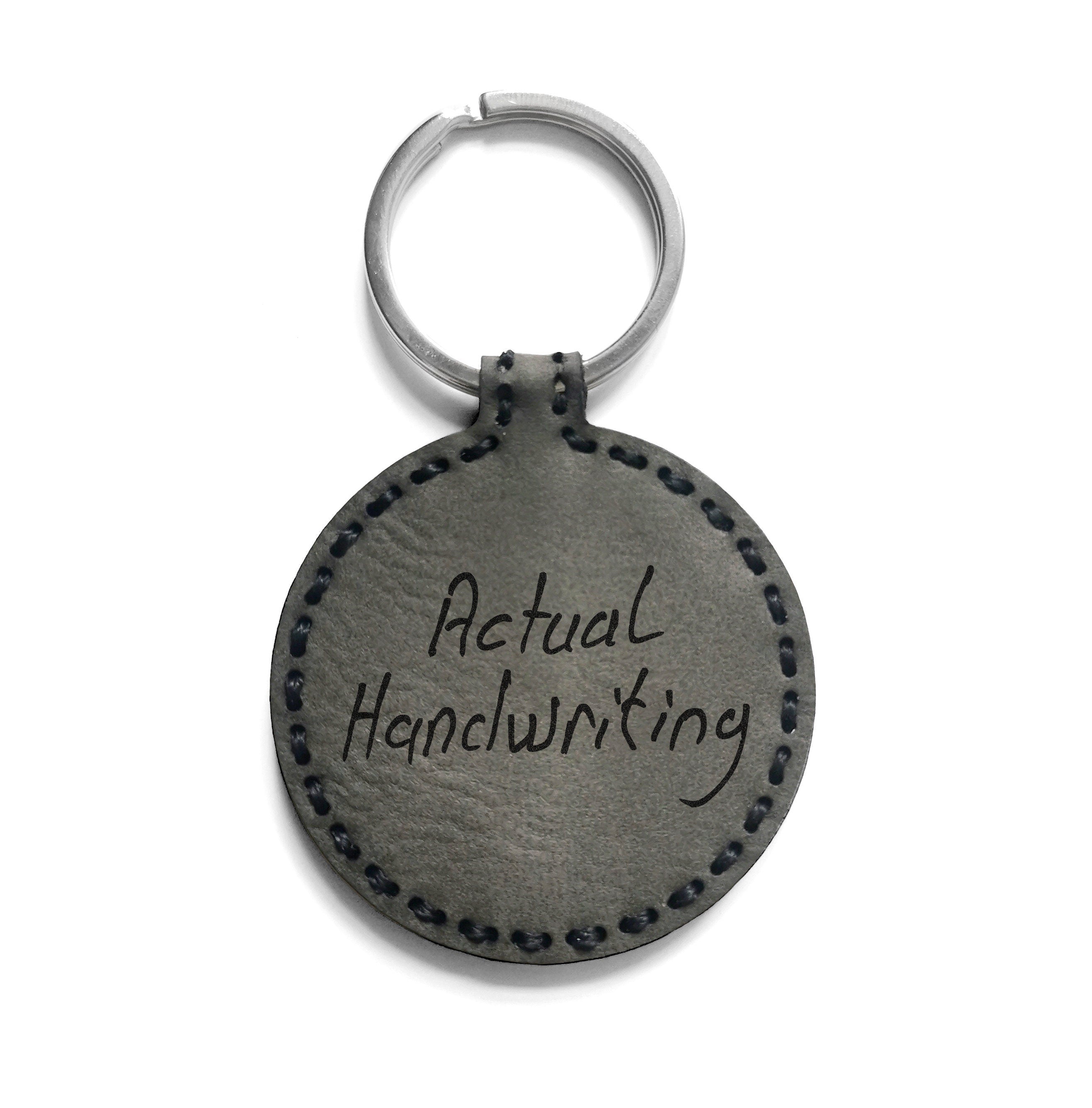 Actual Handwriting, leather photo keyring
