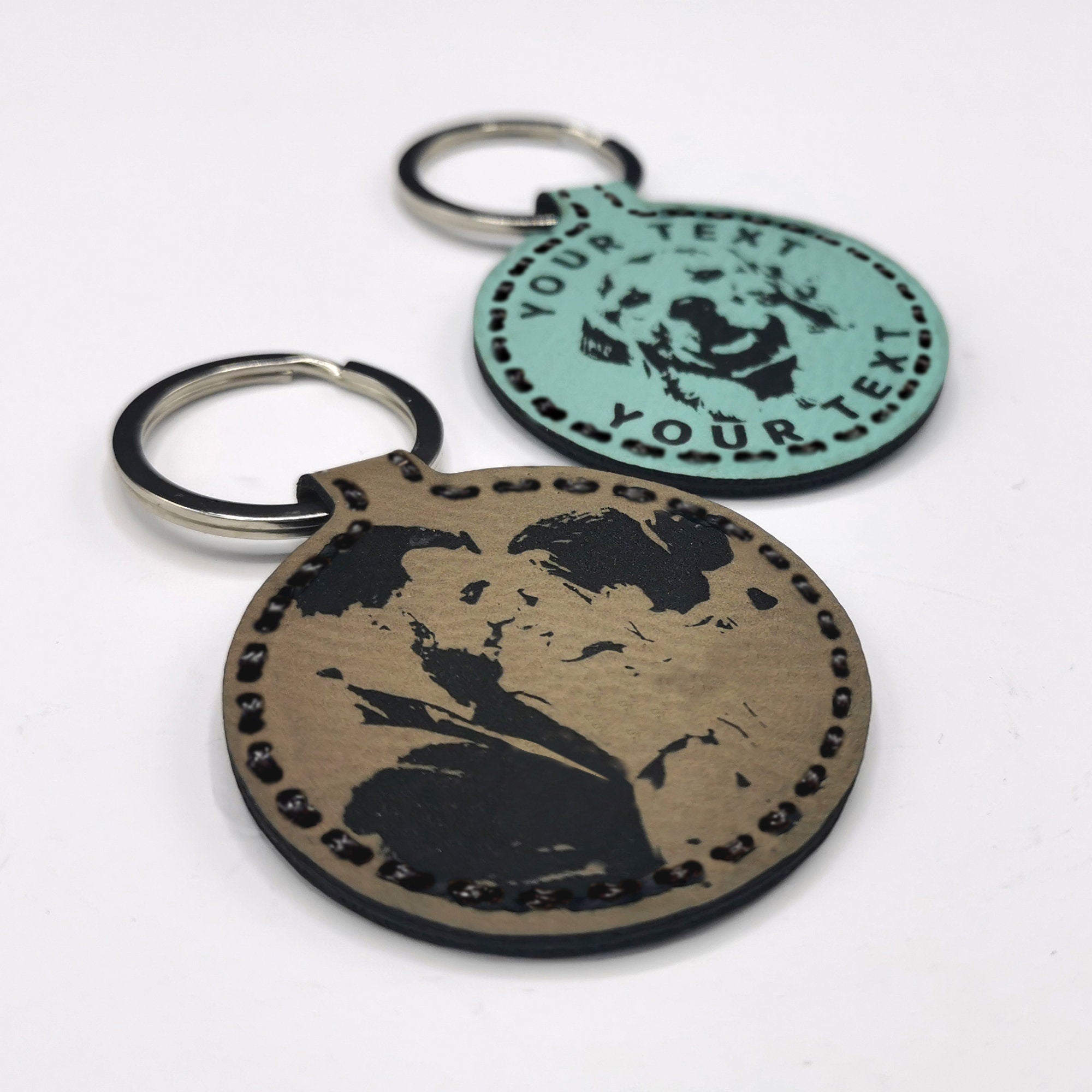 Actual Handwriting, leather photo keyring