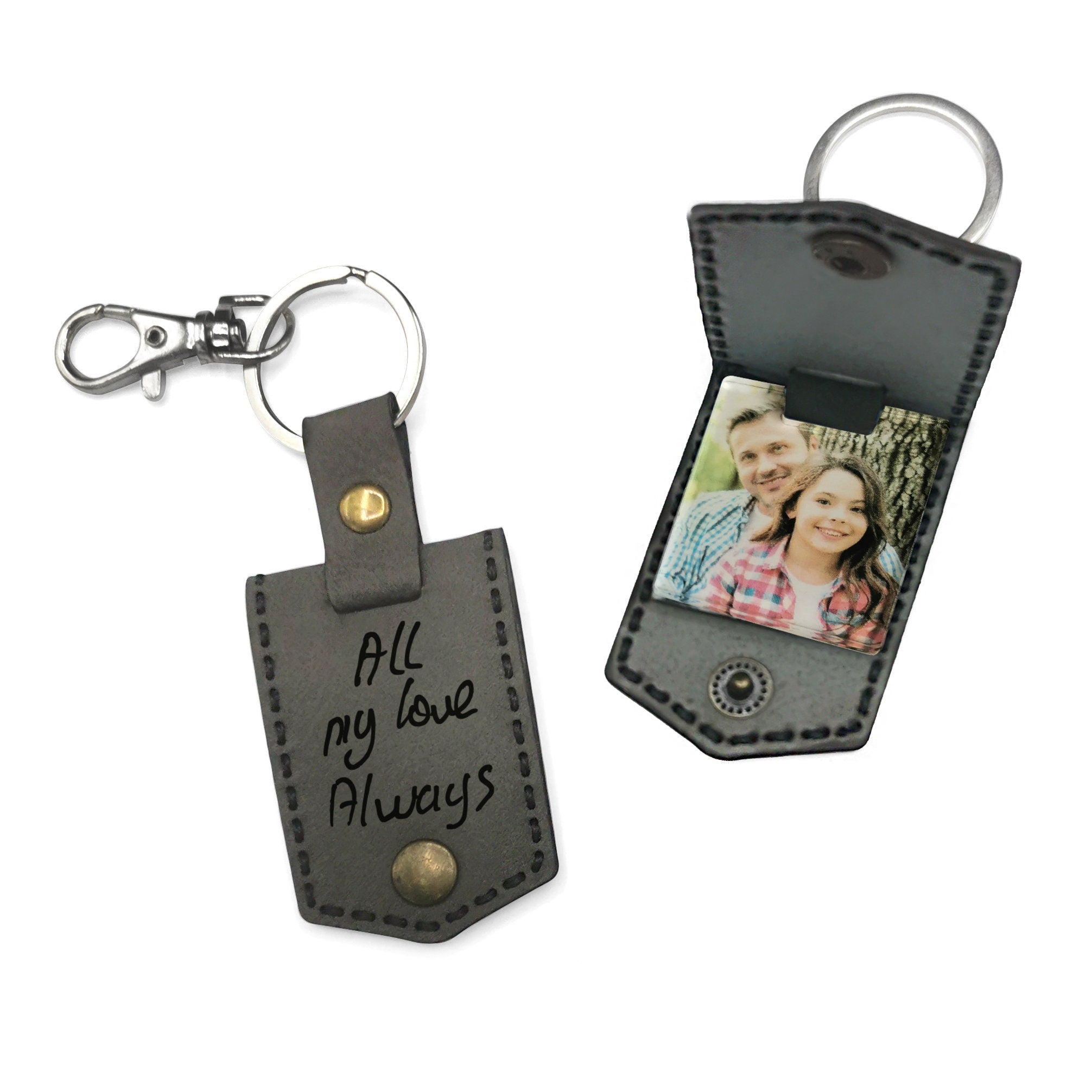 photo leather keychain