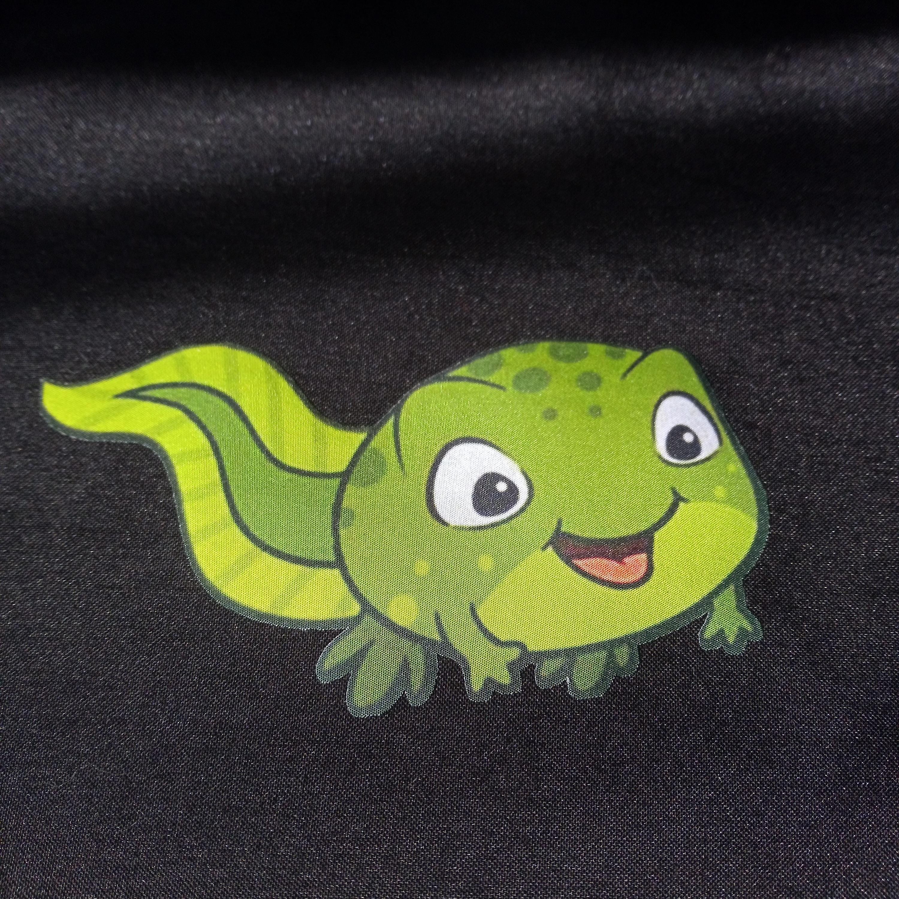 Printed fabric iron on patch with cut-outs