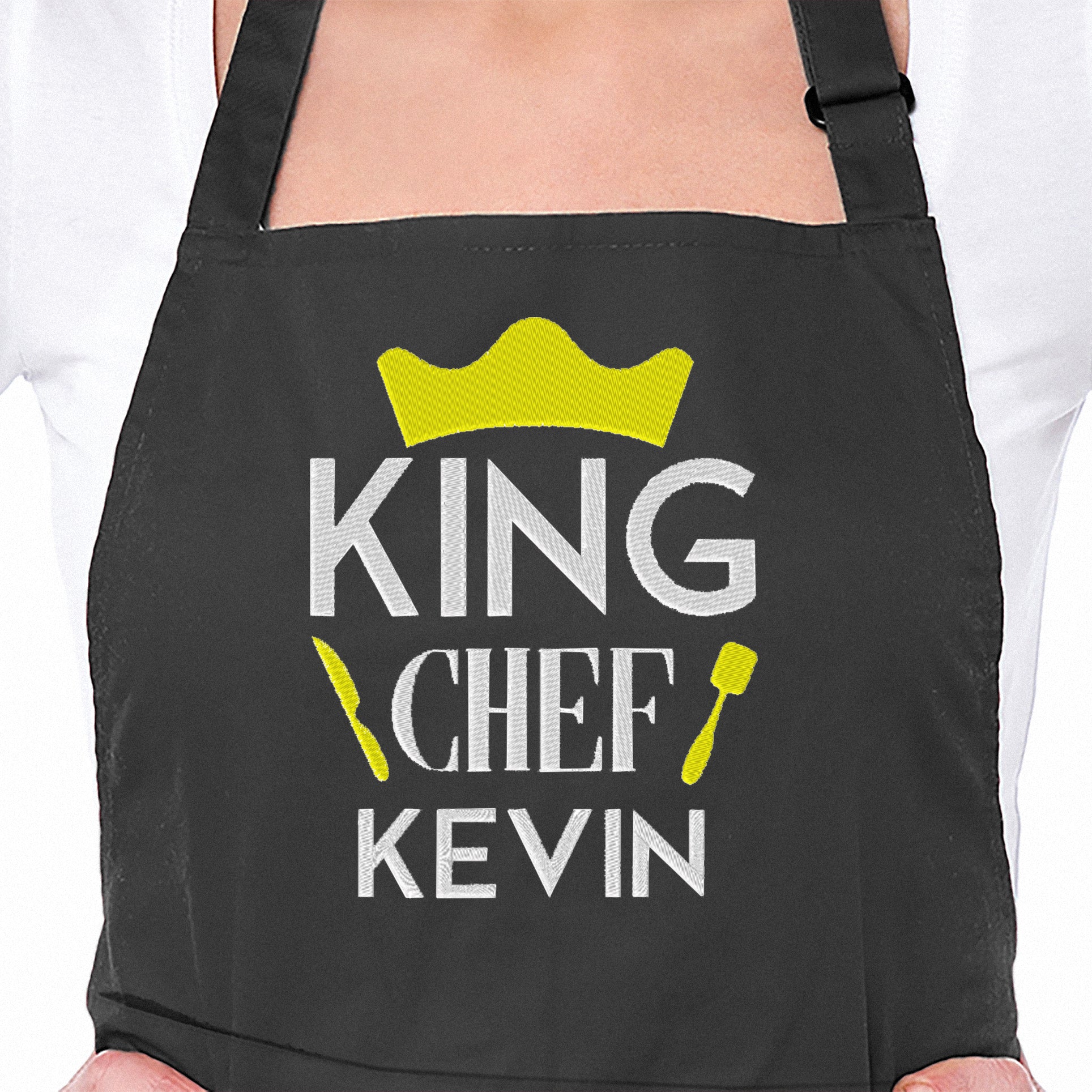 King Chef Embroidered Personalised Apron - Sugar Gecko