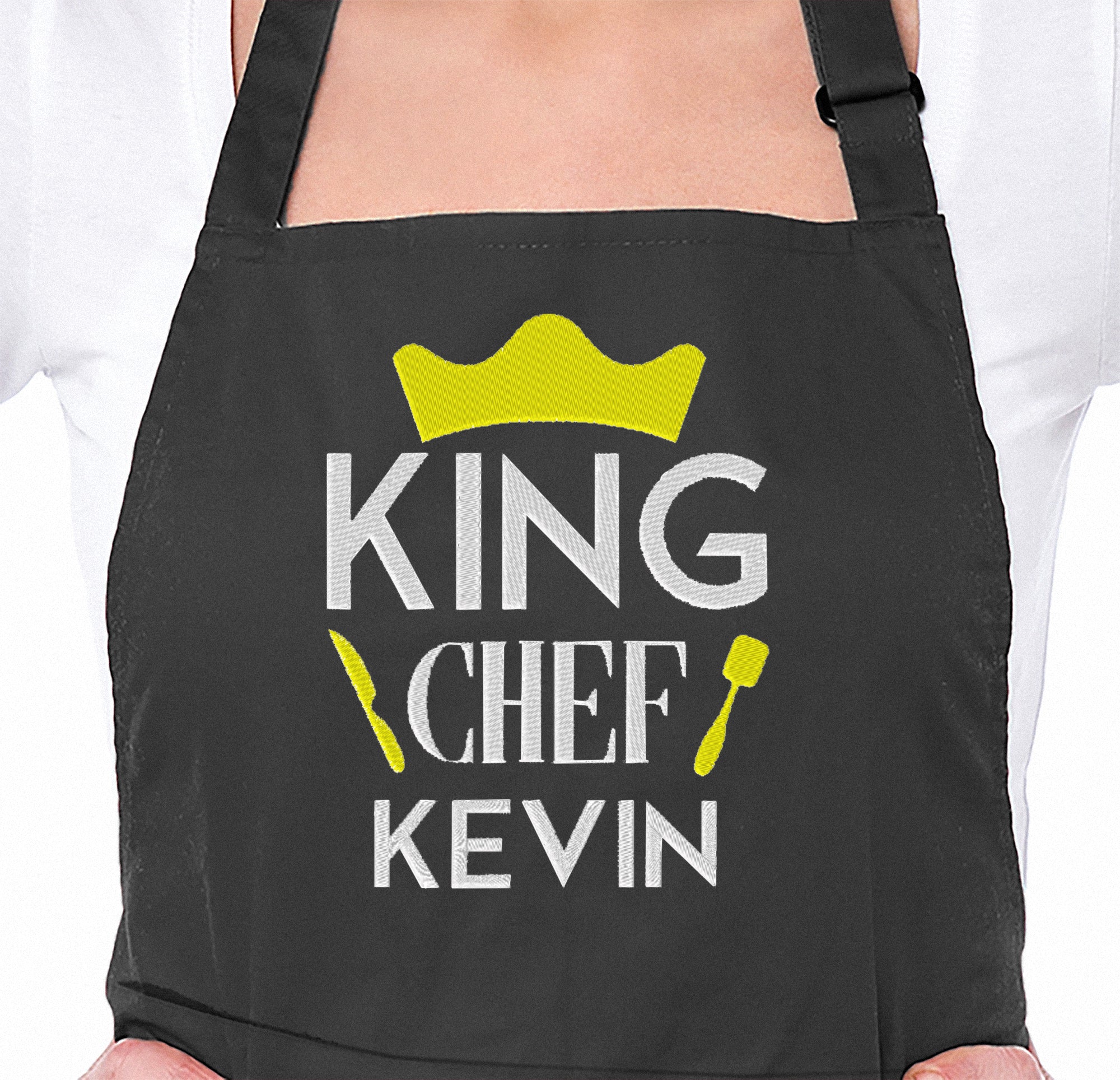 King Chef Embroidered Personalised Apron - Sugar Gecko