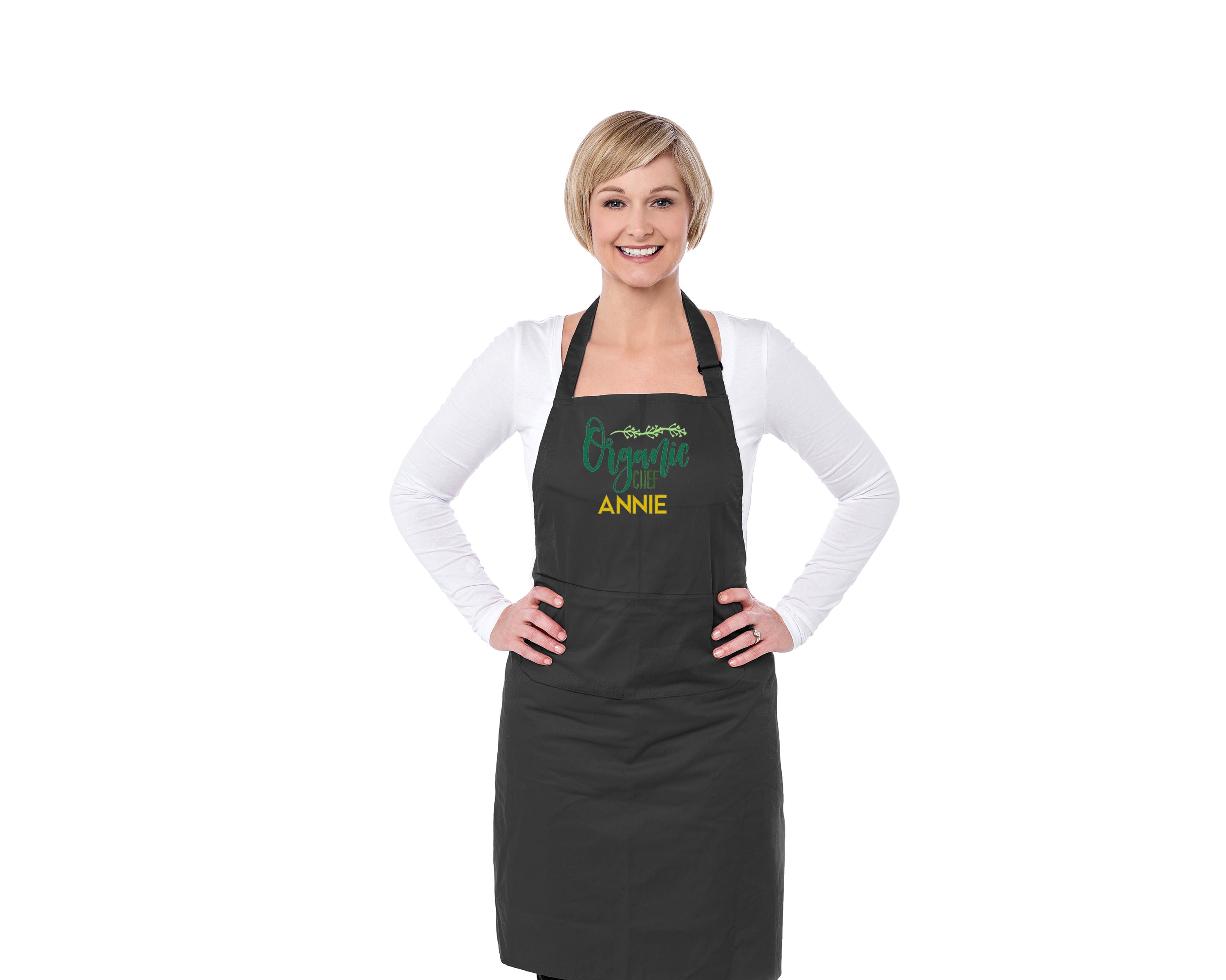 Organic Chef Embroidered Personalised Apron - Sugar Gecko