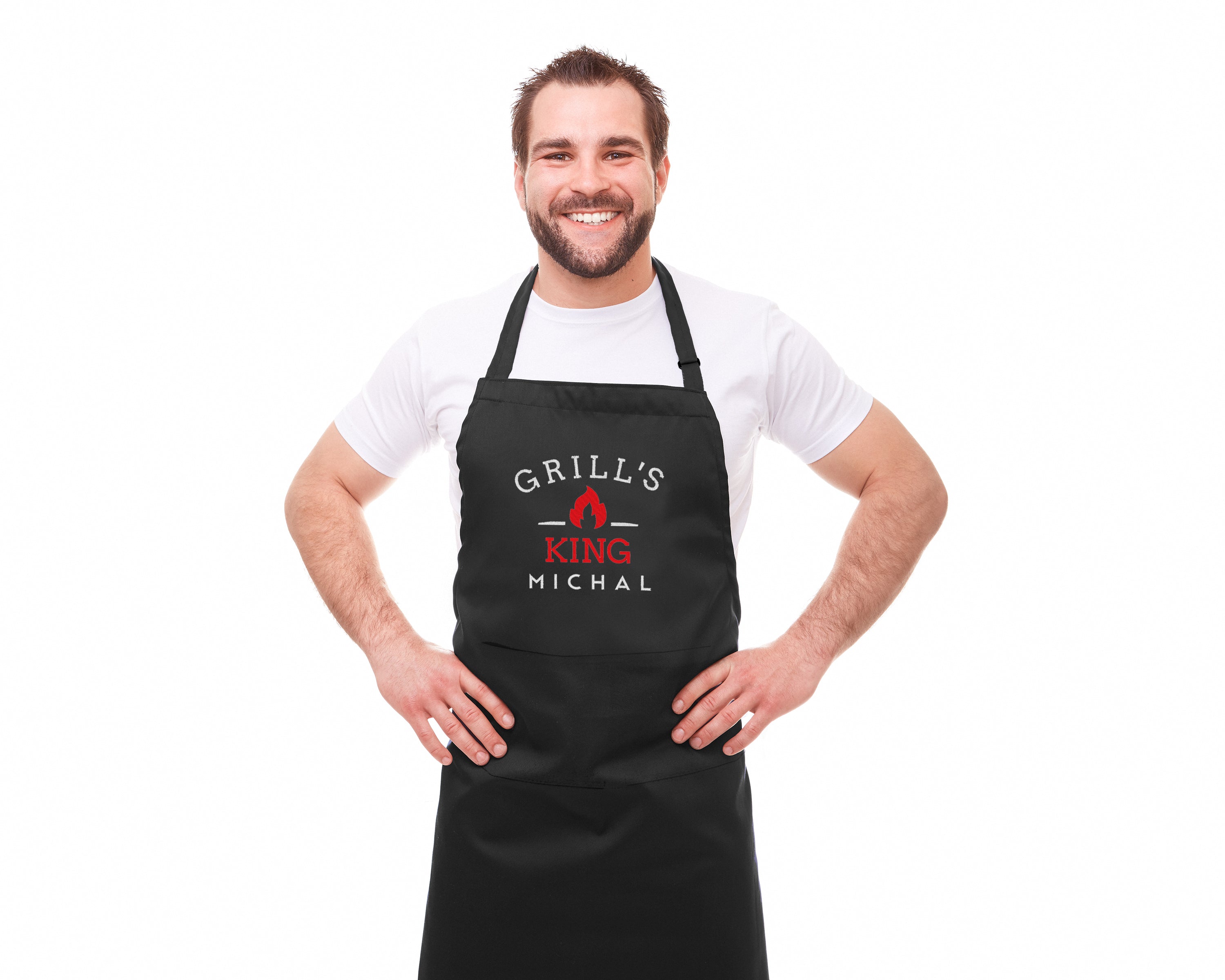 Grills King Embroidered Personalised Apron - Sugar Gecko