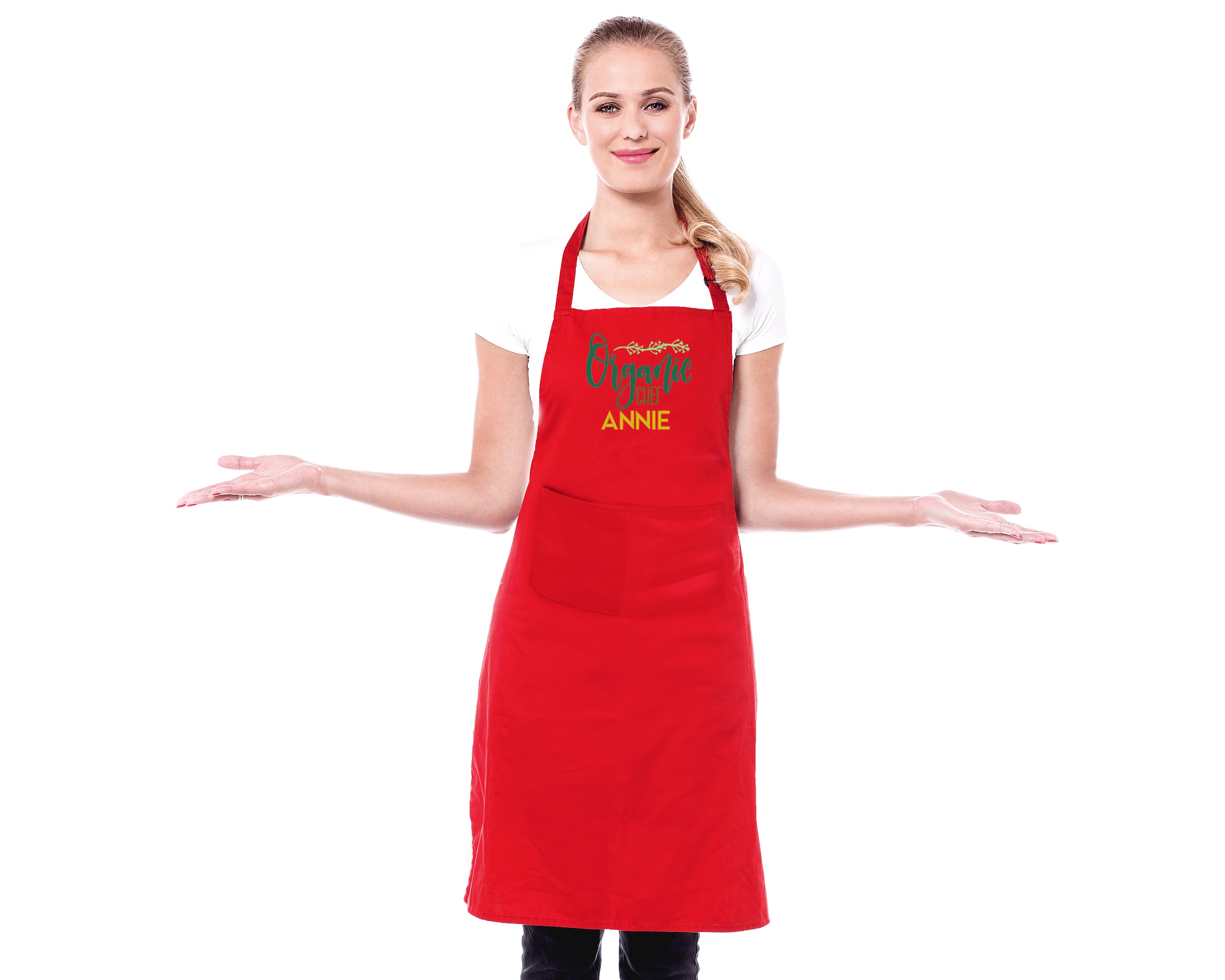 Organic Chef Embroidered Personalised Apron - Sugar Gecko