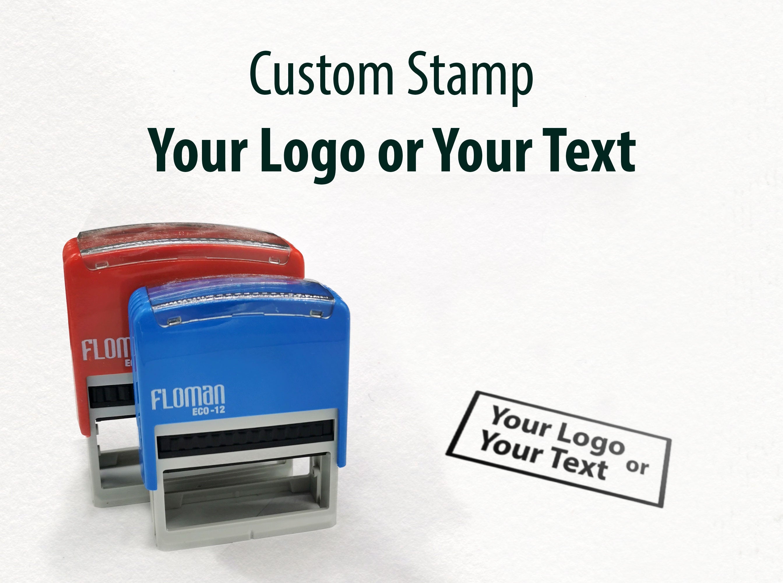 Custom self-inking logo stamp made in Coventry, UK