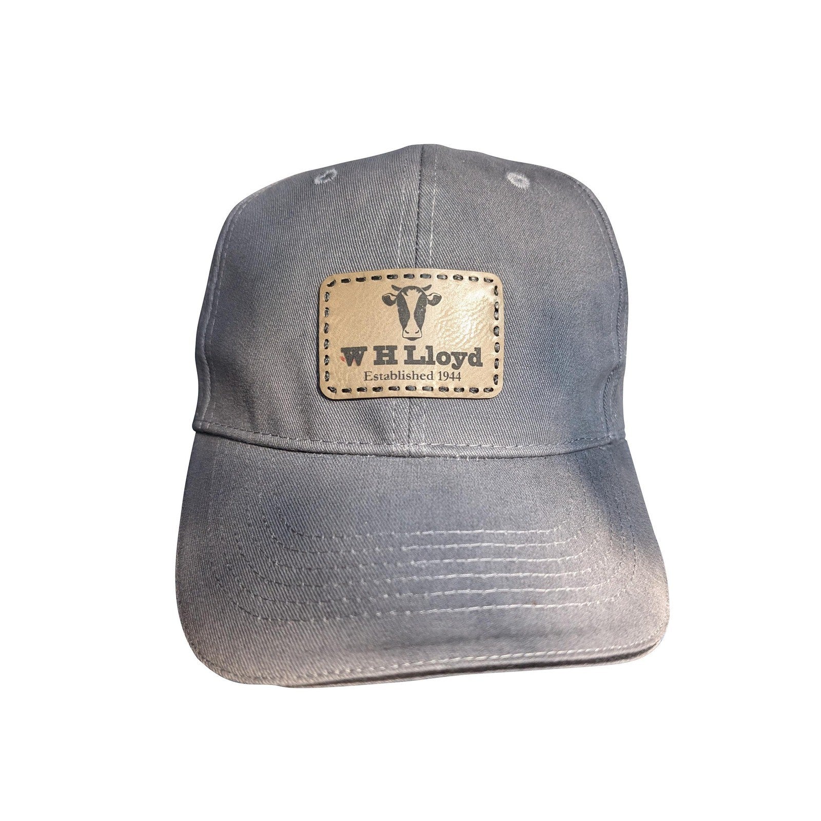 Real customer cap with laser engraved leather logo patch, stitched border