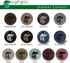 13 leather colours available for the personalised keyring