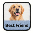Custom photo patch - printed photo with embroidered name band and black stitched border