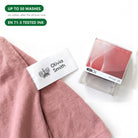 Self-inking clothing name stamp with EN 71-3 tested textile ink, up to 50 washes on cotton