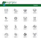 Icon chart for the clothing name stamp: 16 icons to choose from