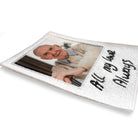 Handwritten embroidered patch featuring a beloved person's photo and heartfelt message, perfect memorial gift.