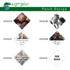 Custom photo tie patch design options including heartfelt messages and images for personalization.