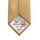 Custom photo tie patch featuring sentimental message and couple's image, perfect gift for Dad on special occasions.