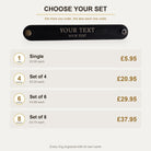 Set options: a single ring or sets of 4, 6 and 8, with the price per ring falling as the set grows