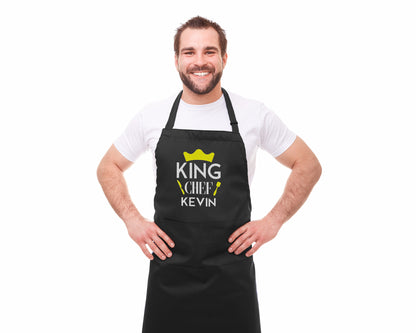 King Chef Embroidered Personalised Apron - Sugar Gecko