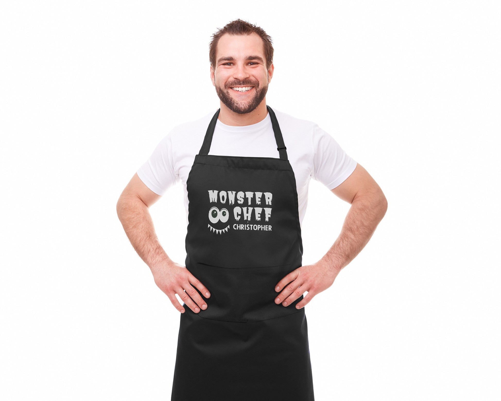 Monster Chef Embroidered Personalised Apron - Sugar Gecko