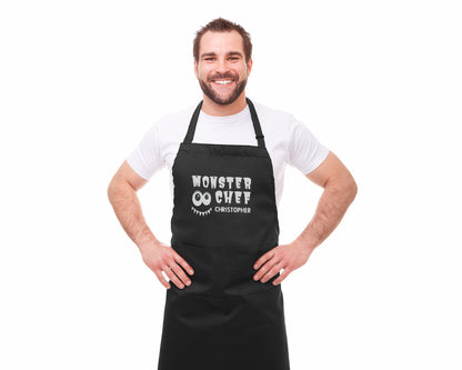 Monster Chef Embroidered Personalised Apron - Sugar Gecko