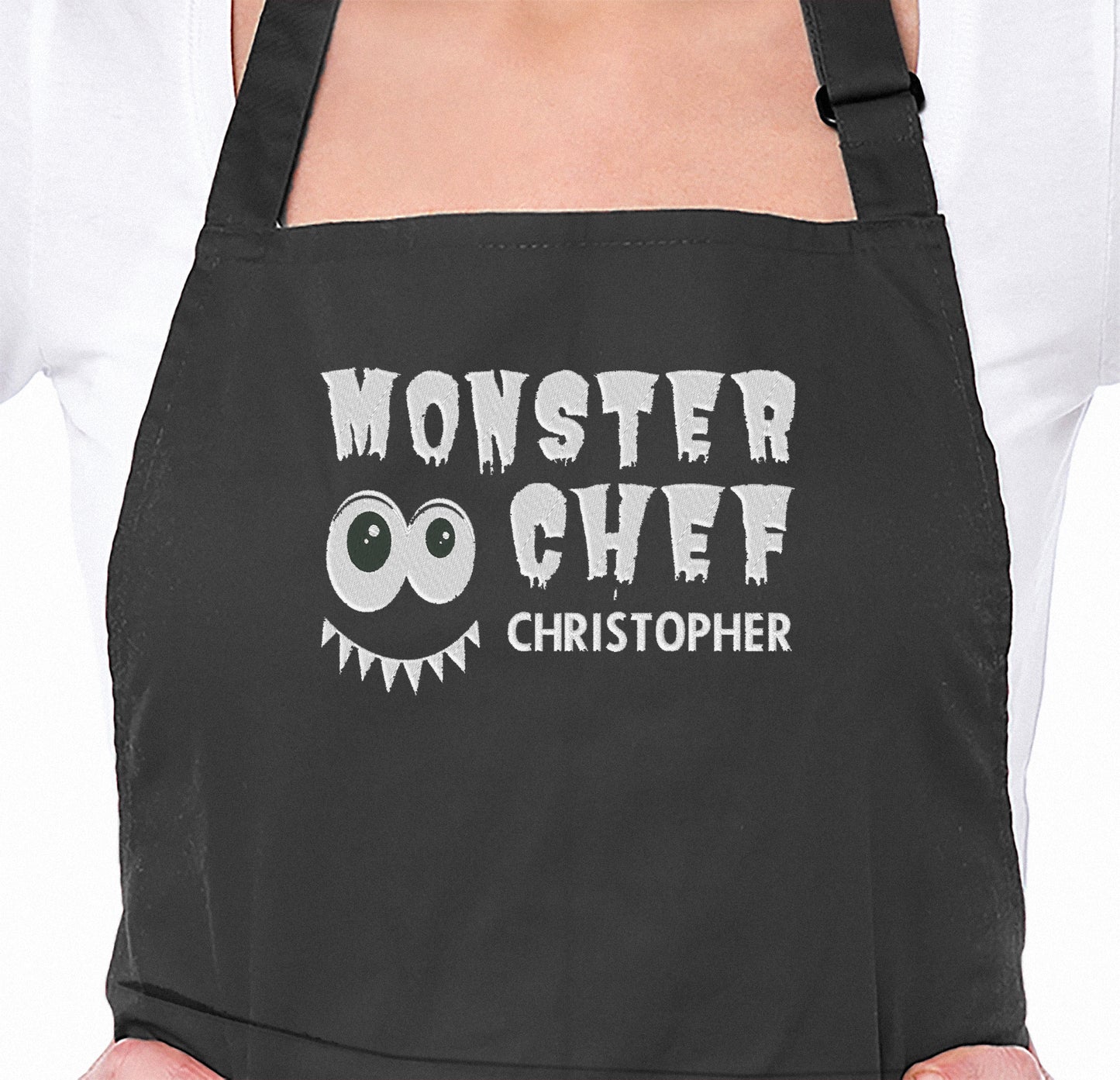 Monster Chef Embroidered Personalised Apron - Sugar Gecko