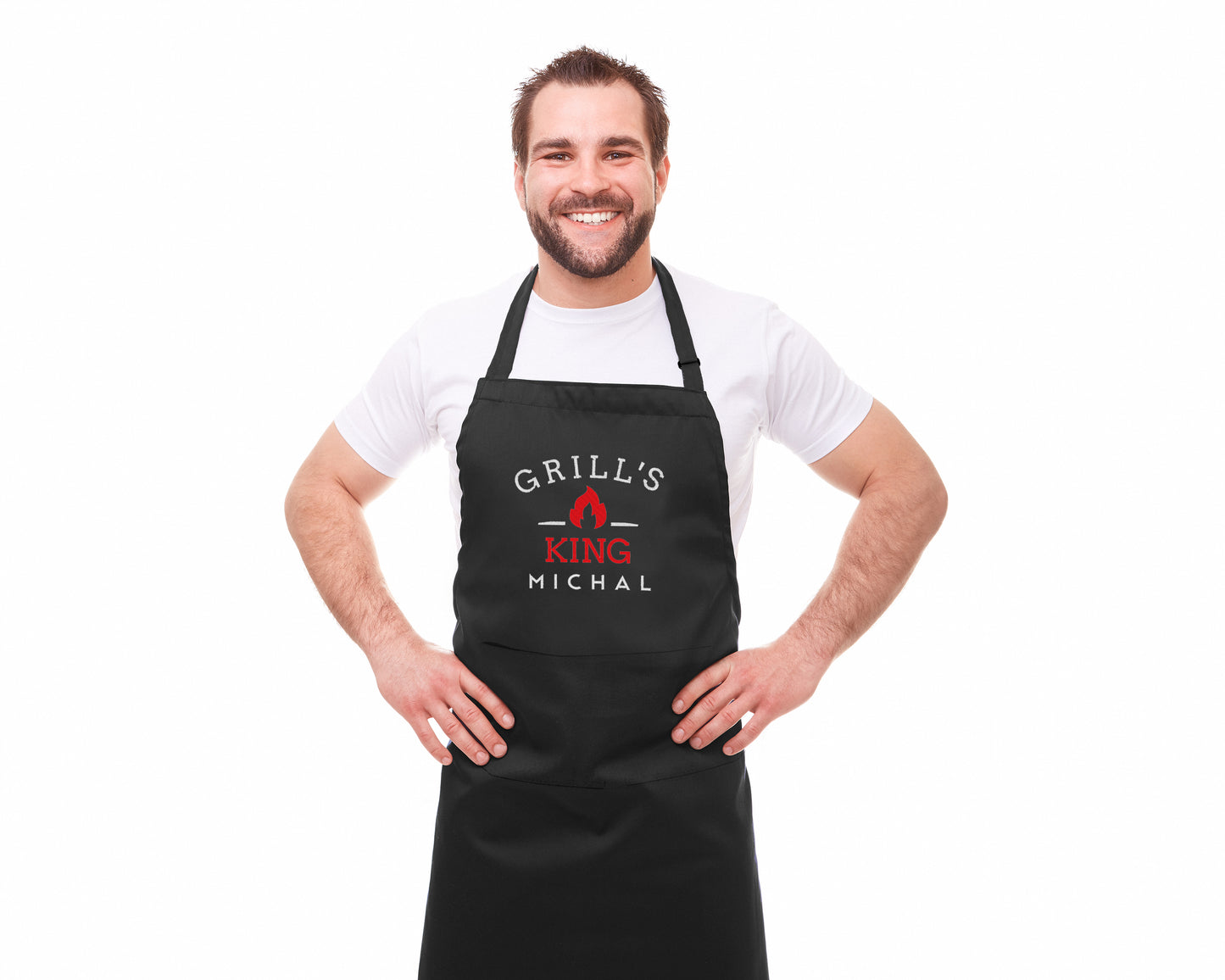 Grills King Embroidered Personalised Apron - Sugar Gecko