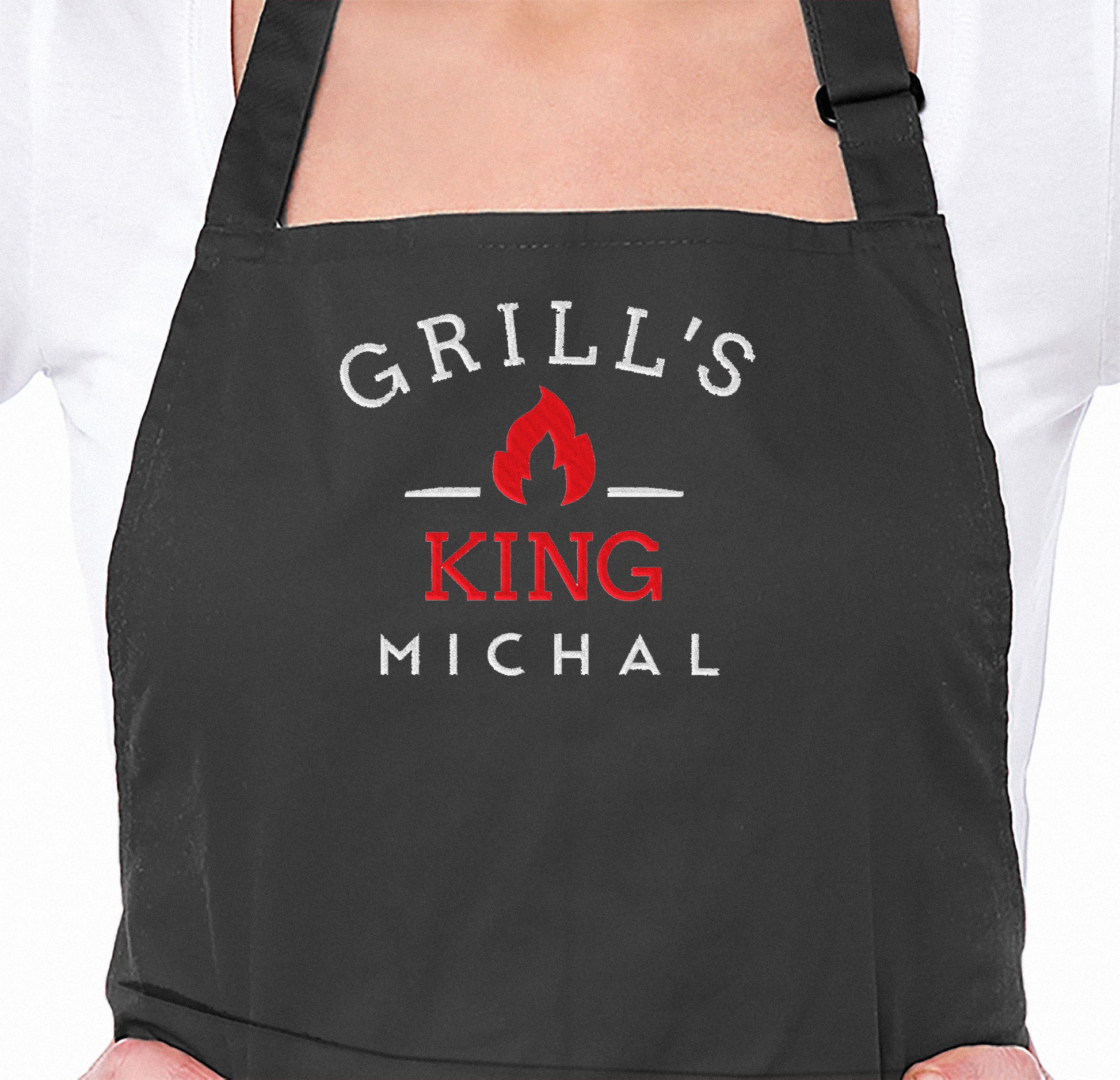 Grills King Embroidered Personalised Apron - Sugar Gecko