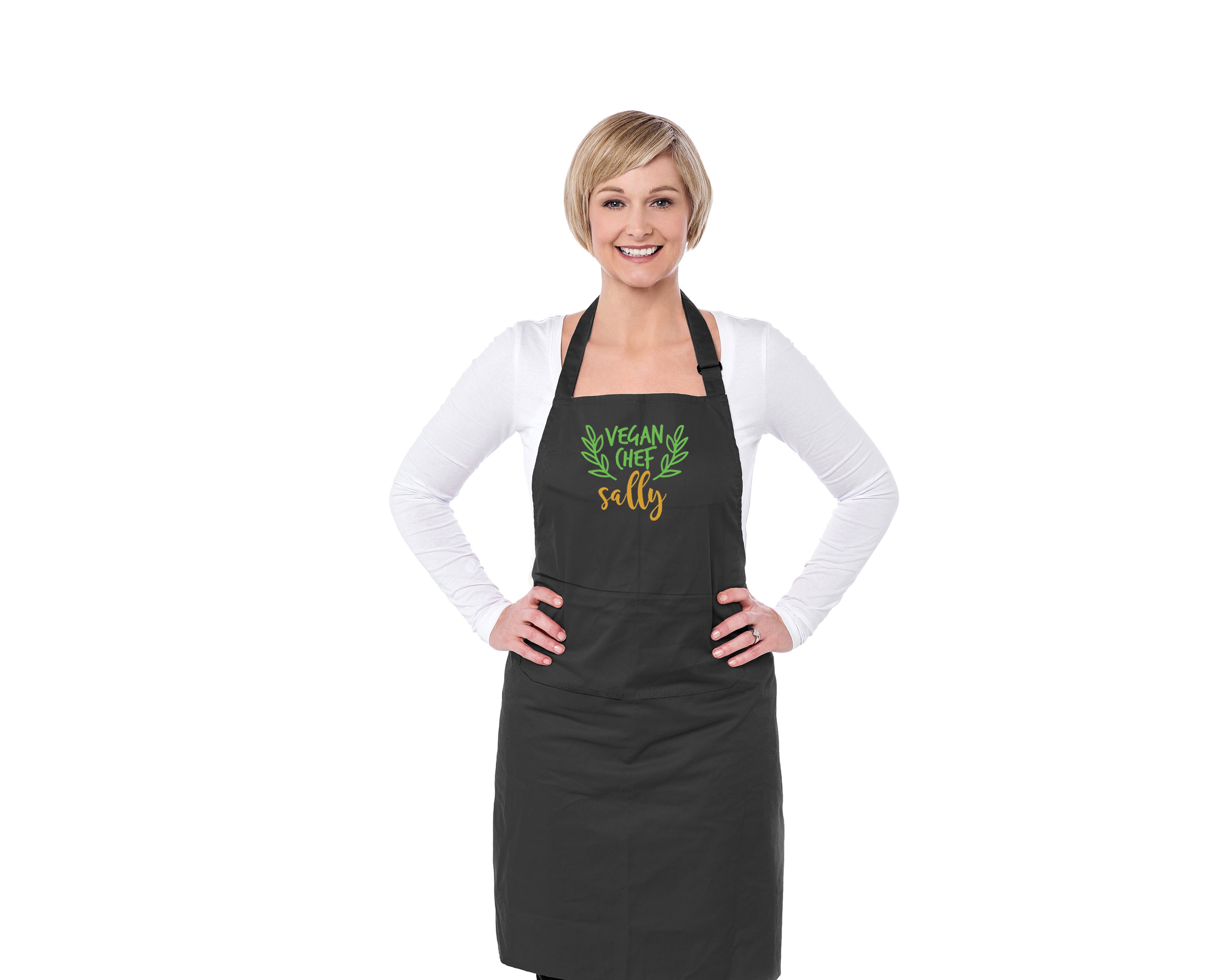 Vegan Chef Embroidered Personalised Apron - Sugar Gecko