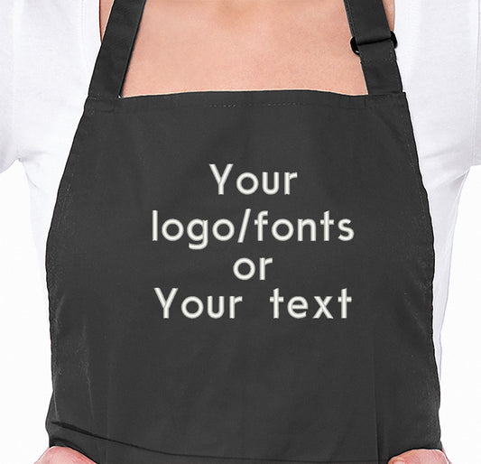 Embroidered Personalised Apron, your logo, fonts or your text - Sugar Gecko
