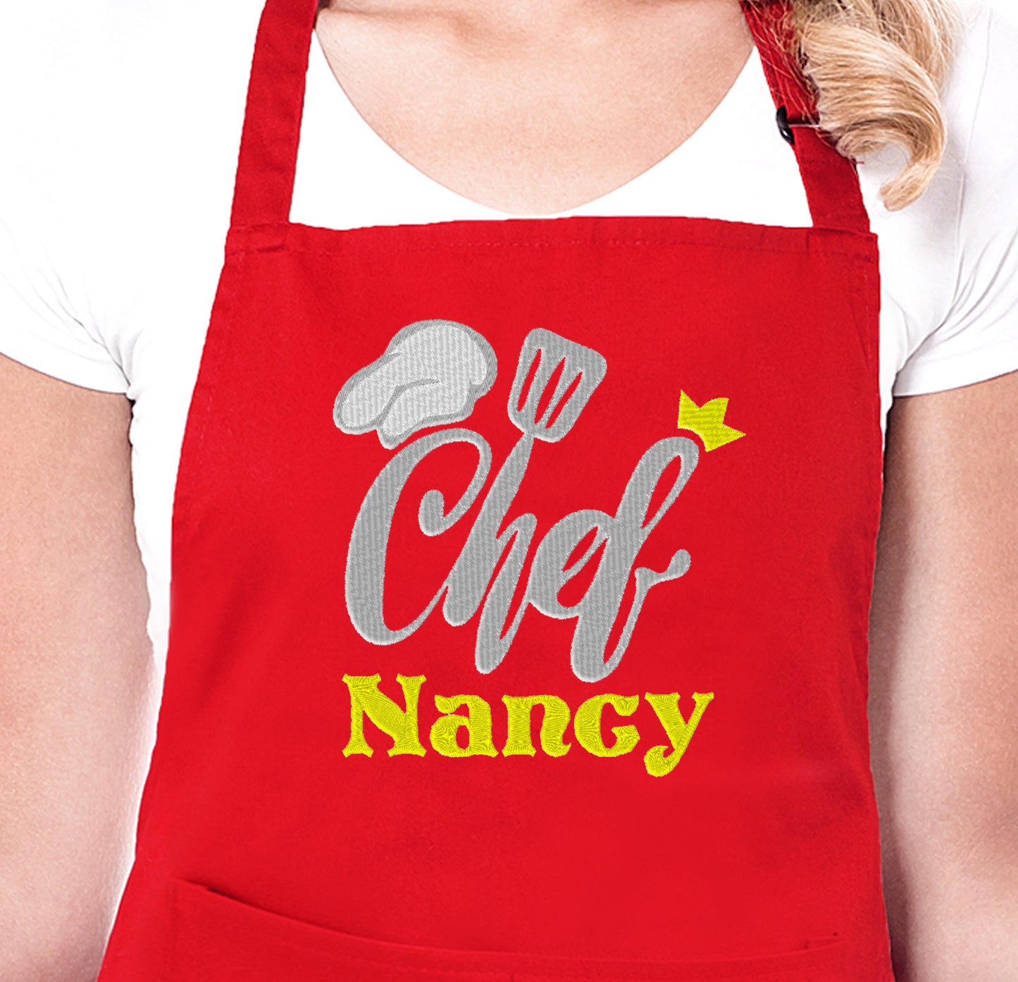 Chef Embroidered Apron, Personalised Apron - Sugar Gecko