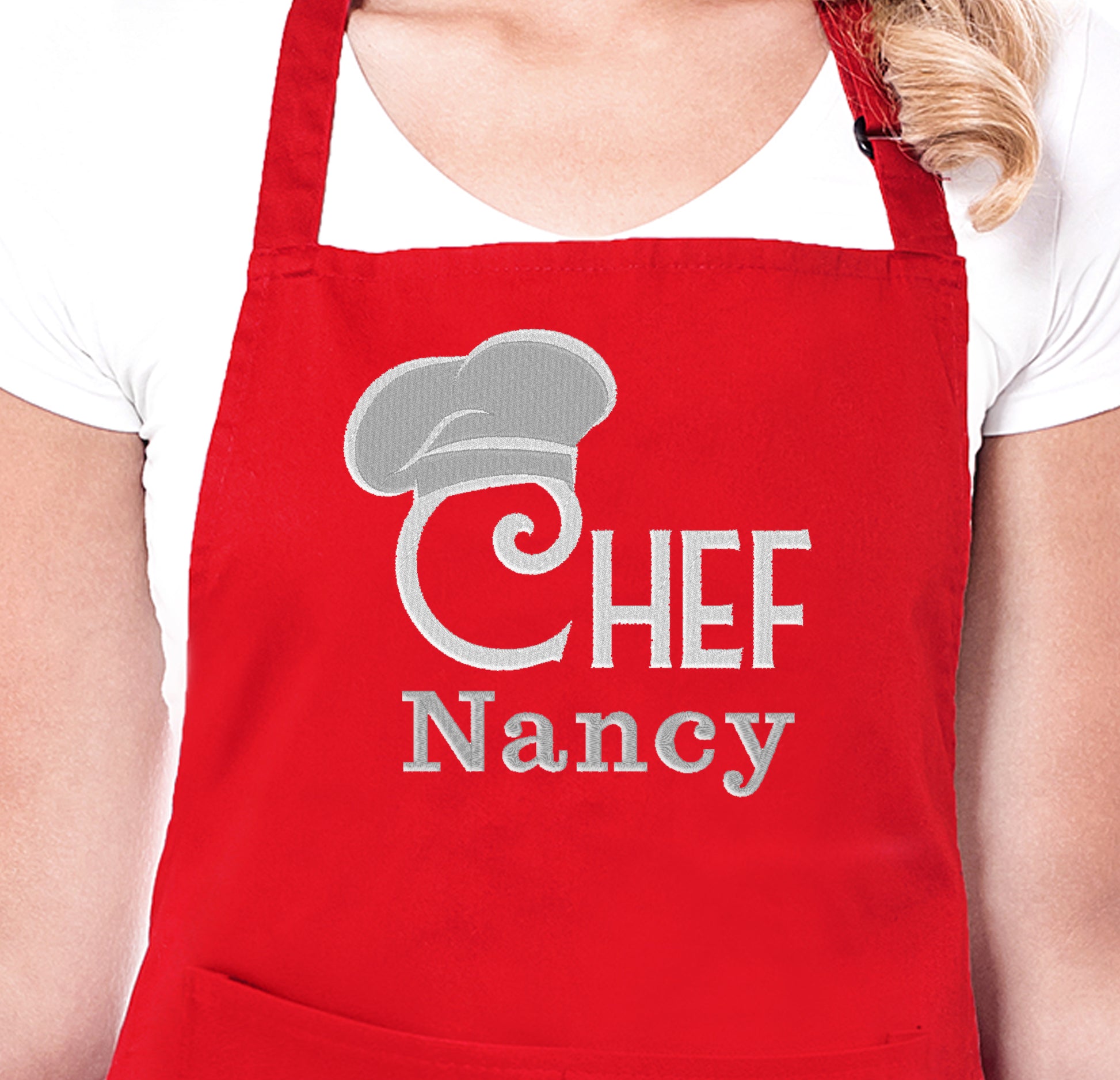 Chef Embroidered Personalised Apron w - Sugar Gecko