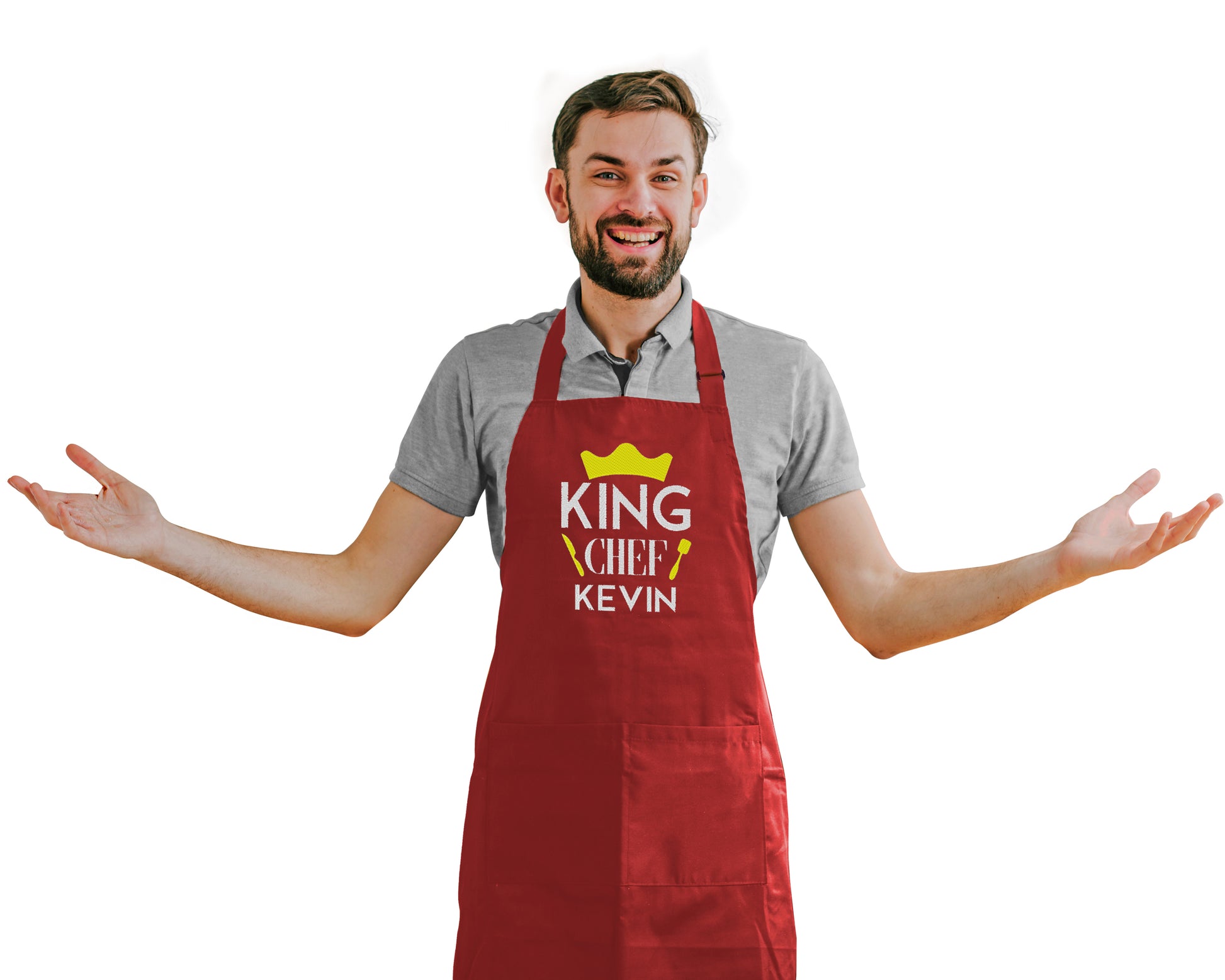 King Chef Embroidered Personalised Apron - Sugar Gecko