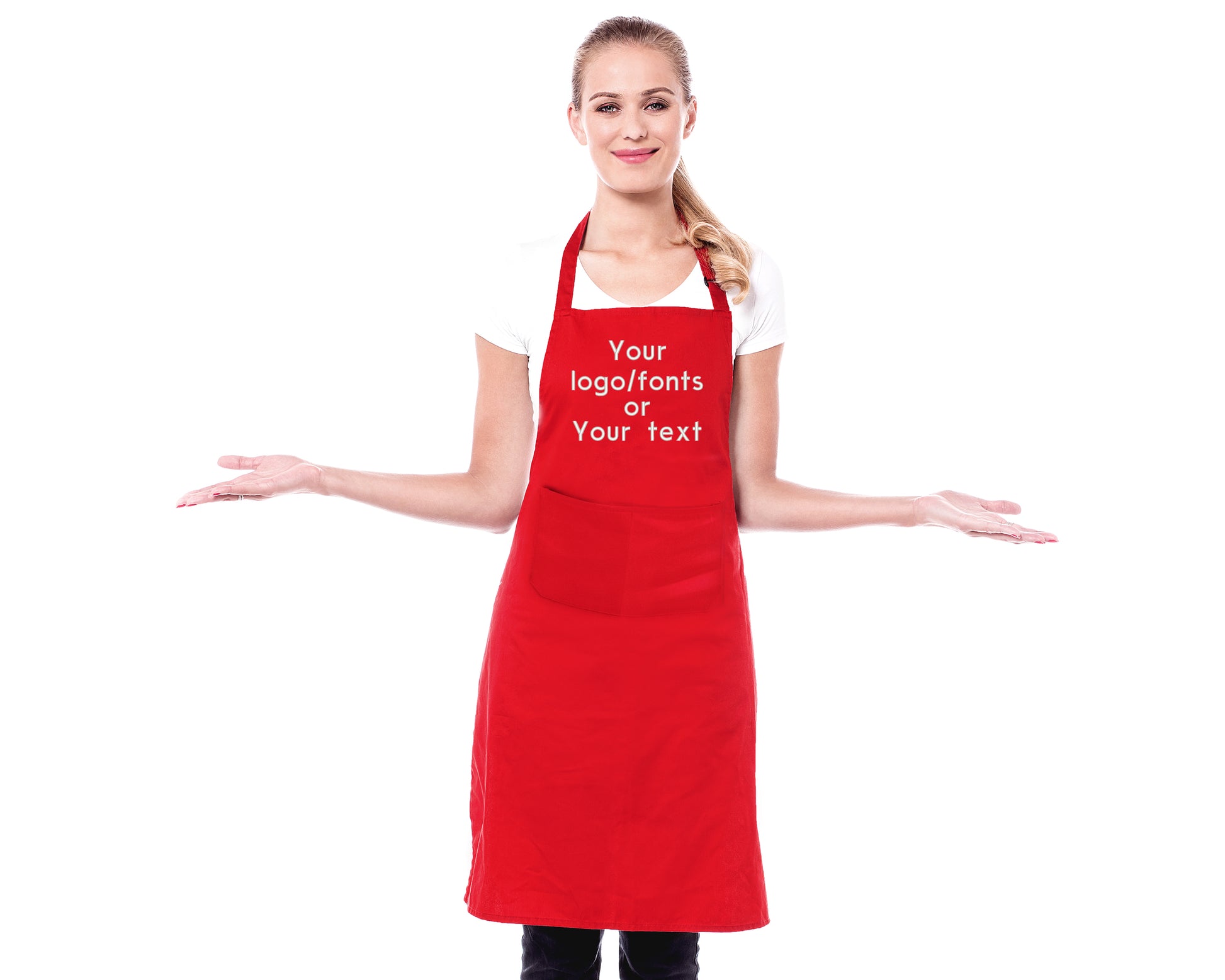 Embroidered Personalised Apron, your logo, fonts or your text - Sugar Gecko