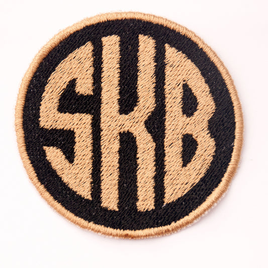 Personalised Embroidered Circle Monogram patch - Sugar Gecko