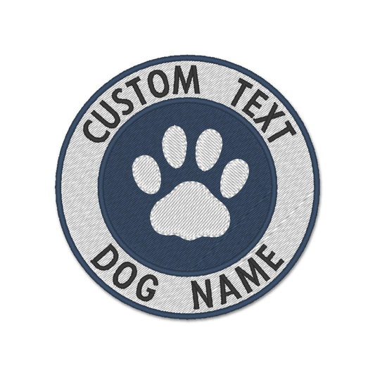 Personalised Embroidered Circle dog patch - Sugar Gecko
