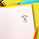 Custom teacher stamp design on notebook, featuring 'House Point' and 'Mr Green', ideal for personalized classroom use.