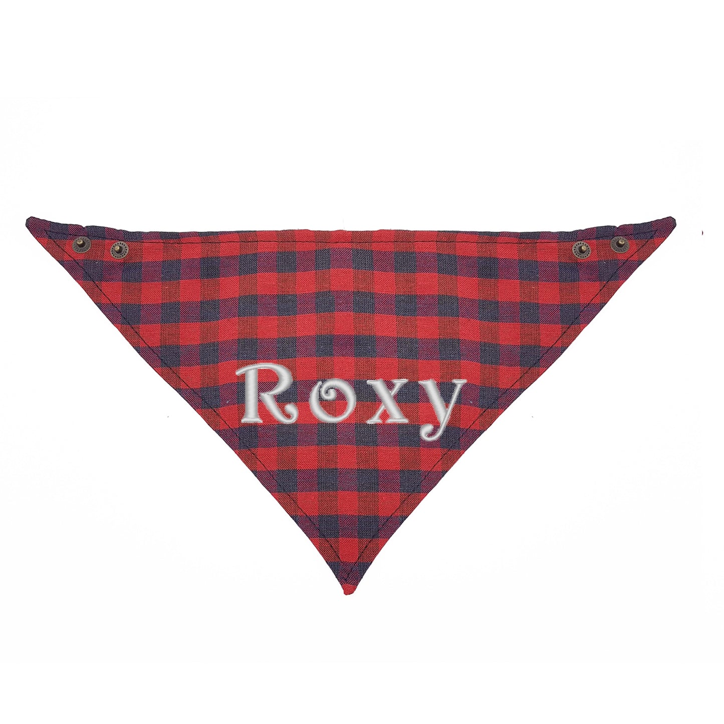 Personalised Embroidered Dog and Cat Bandana, blue and red - Sugar Gecko